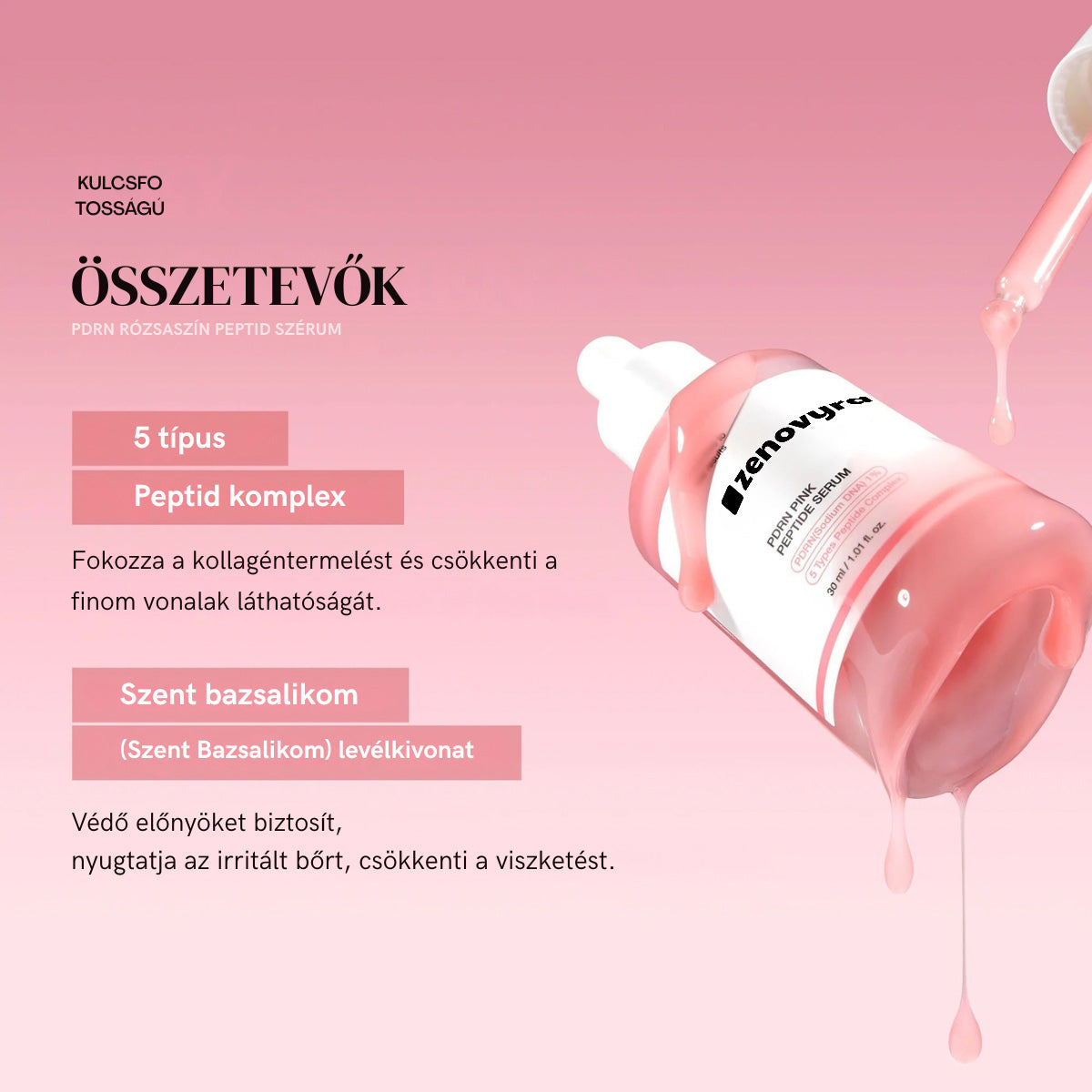 PDRN Pink Serum Peptide – Mélyhidratálás, "Glass Skin" hatás